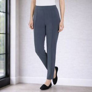 Dalia  BlueGray Pull-on Slim leg Hi-waist Modal Ankle Pants